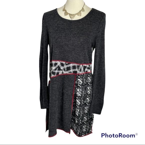 High Secret Dress Long Sleeve Multi-pattern Sz L - Picture 8 of 11